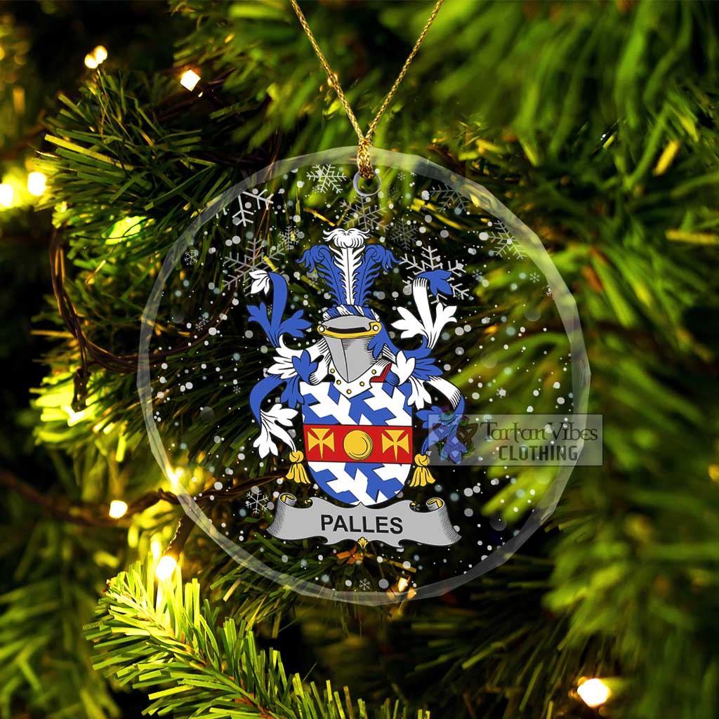 Tartan Vibes Clothing Palles Irish Clan Christmas Glass Ornament with Coat of Arms