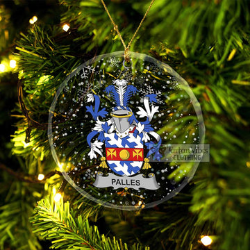 Palles Irish Clan Christmas Glass Ornament with Coat of Arms