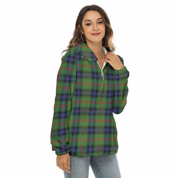 Park Tartan Women's Borg Fleece Hoodie with Half Zip