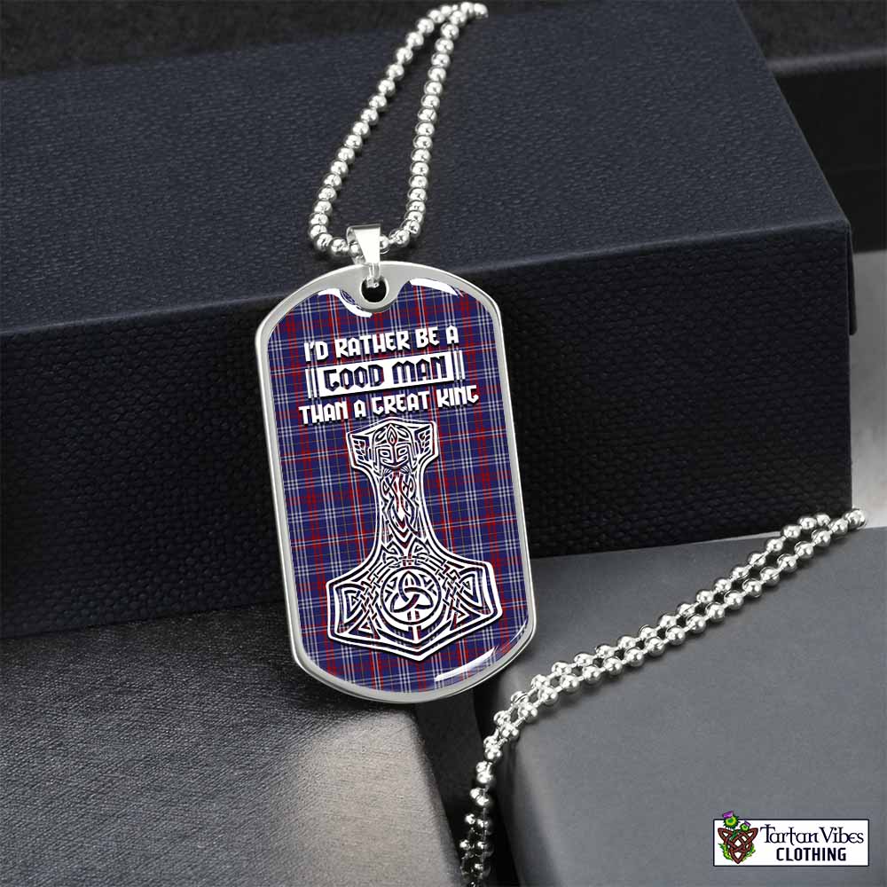 Tartan Vibes Clothing Parker Tartan Dog Tag Necklace Viking Mjolnir Style