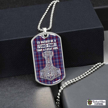 Parker Tartan Dog Tag Necklace Viking Mjolnir Style