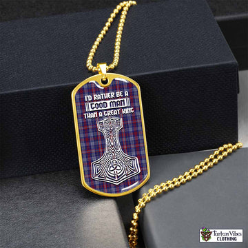 Parker Tartan Dog Tag Necklace Viking Mjolnir Style