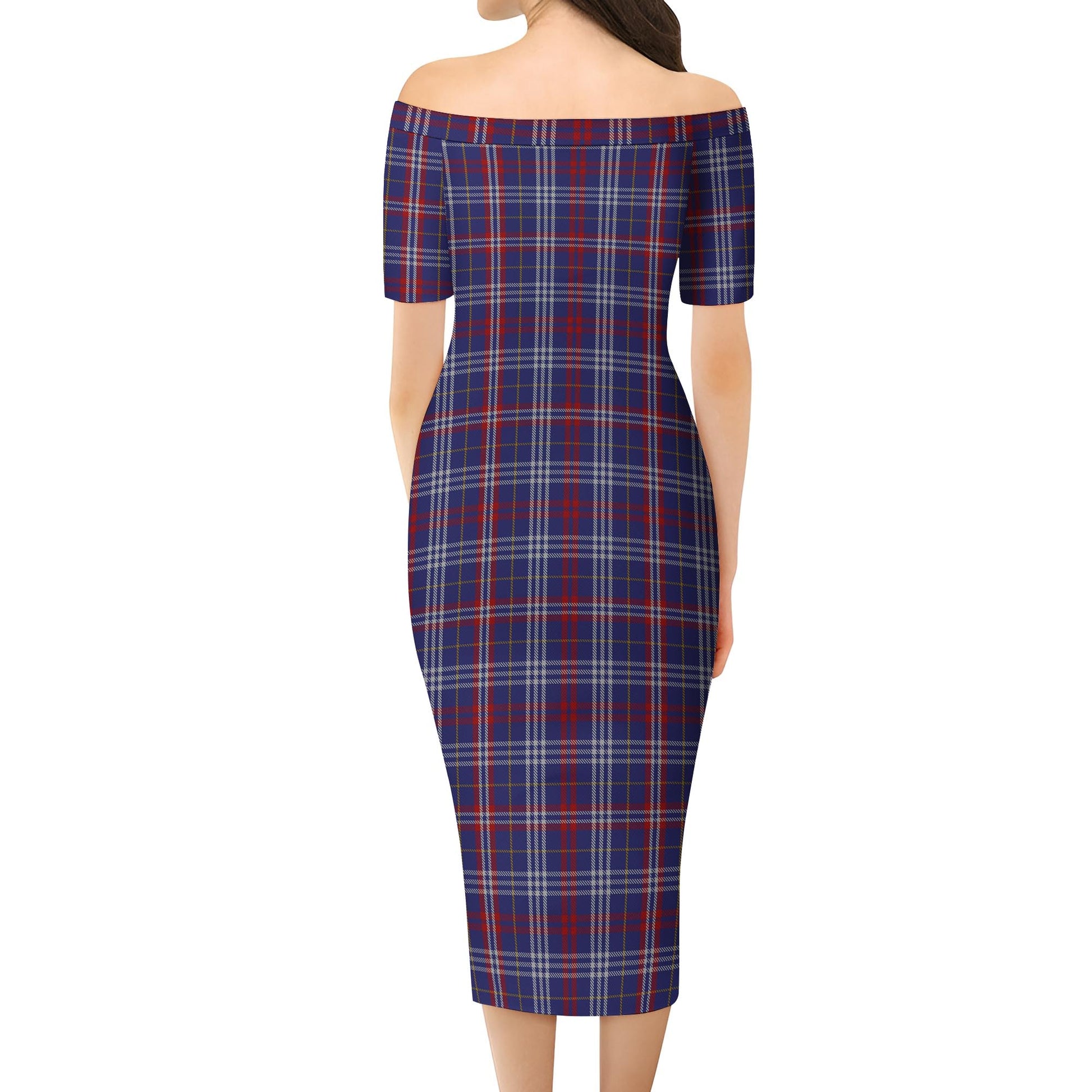 Parker Tartan Off Shoulder Lady Dress - Tartanvibesclothing