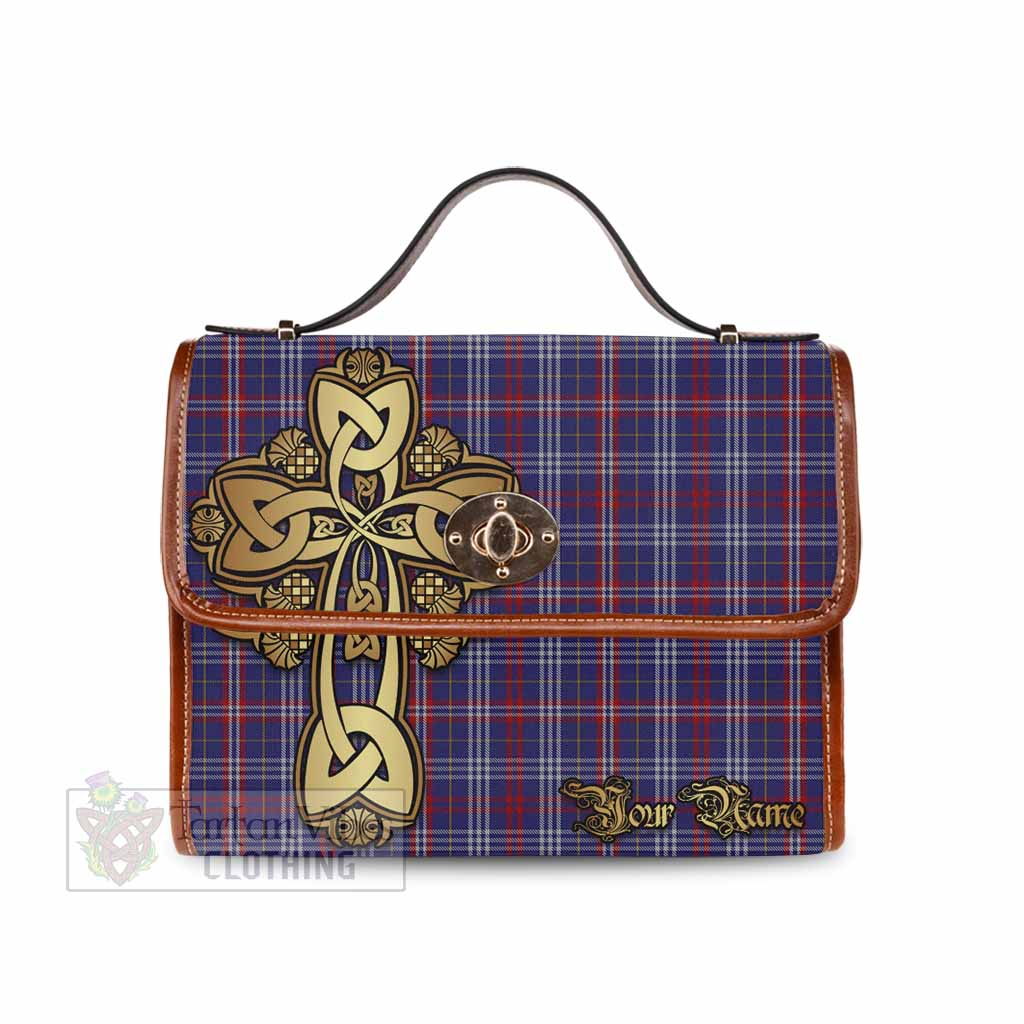 Tartan Vibes Clothing Parker Tartan Waterproof Canvas Bag Golden Thistle Celtic Cross Style