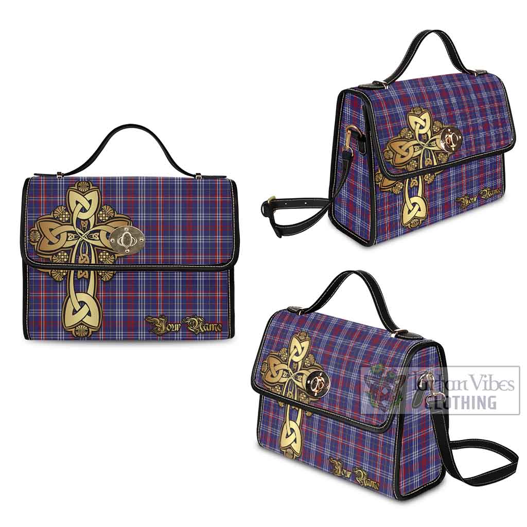 Tartan Vibes Clothing Parker Tartan Waterproof Canvas Bag Golden Thistle Celtic Cross Style