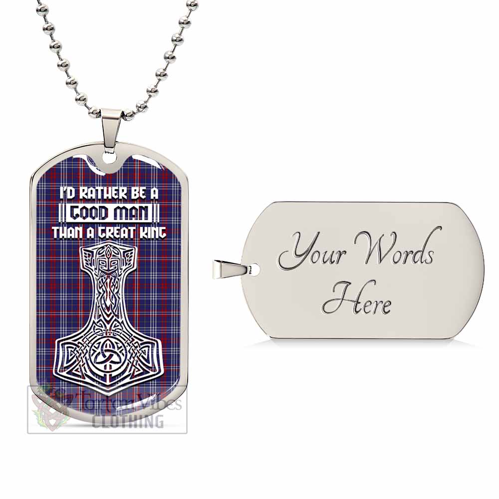 Tartan Vibes Clothing Parker Tartan Dog Tag Necklace Viking Mjolnir Style