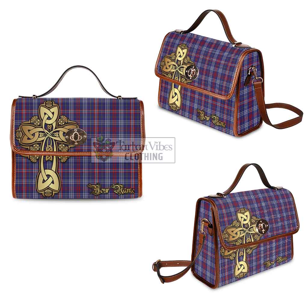 Tartan Vibes Clothing Parker Tartan Waterproof Canvas Bag Golden Thistle Celtic Cross Style