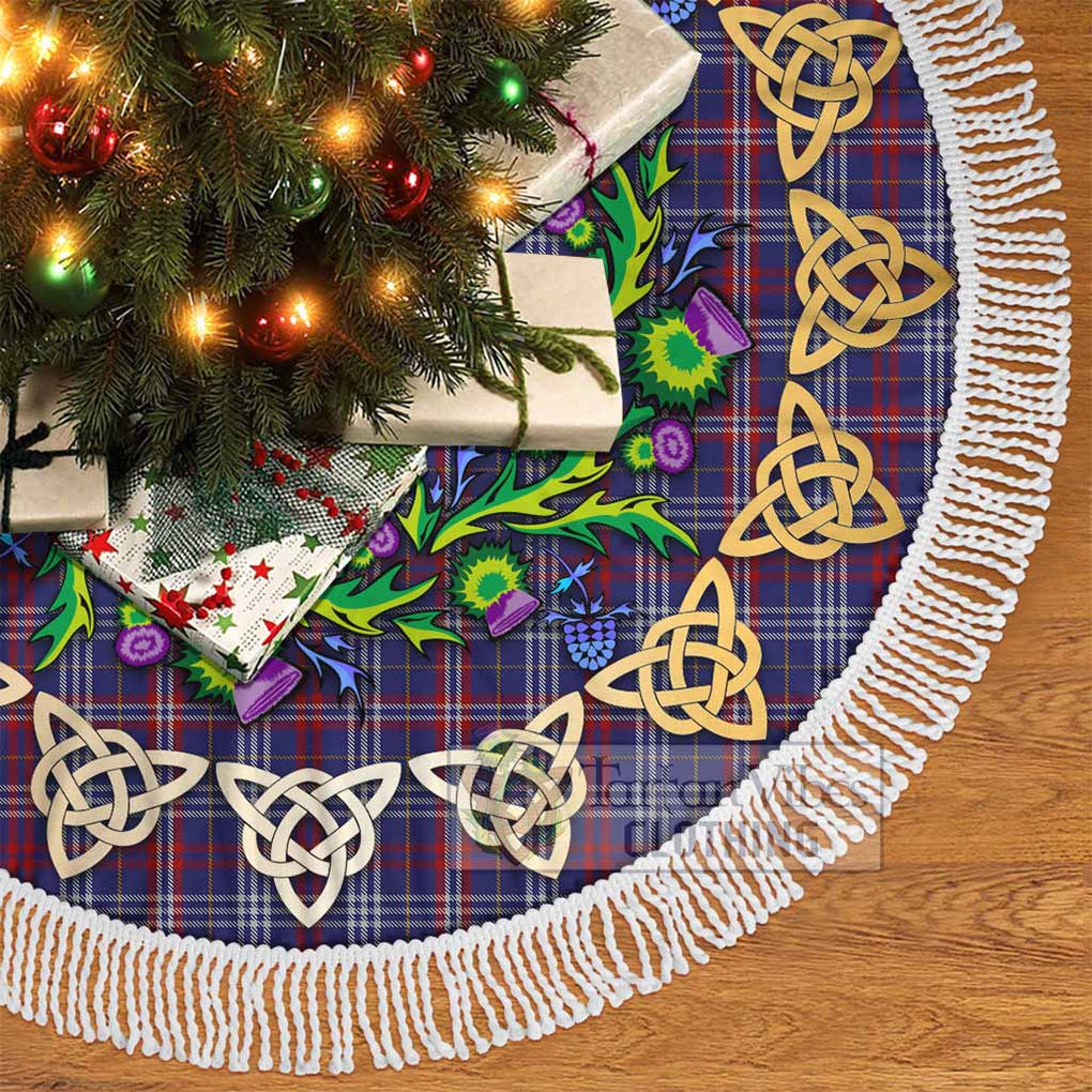 Tartan Vibes Clothing Parker Tartan Christmas Tree Skirt with Thistle Celtic Knot Style