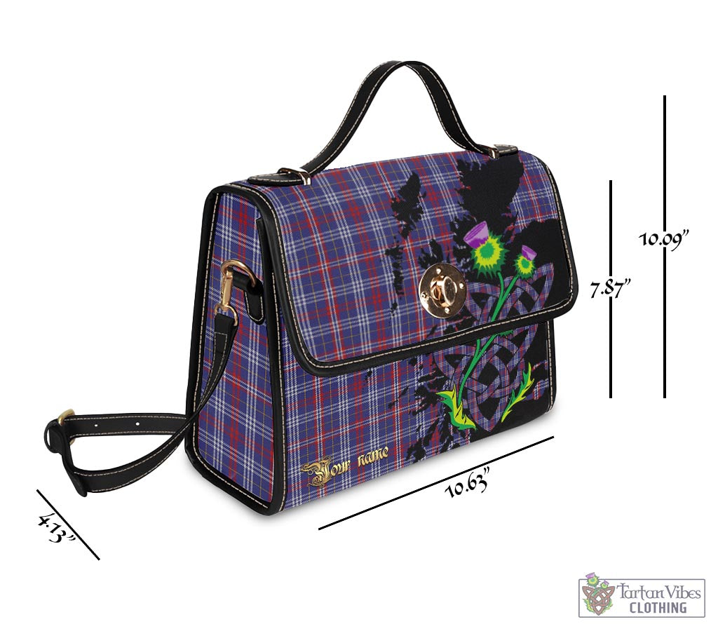 Tartan Vibes Clothing Parker Tartan Waterproof Canvas Bag with Scotland Map and Thistle Celtic Accents