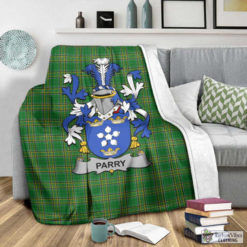 Parry Irish Clan Tartan Blanket with Coat of Arms - Tartan Vibes Clothing