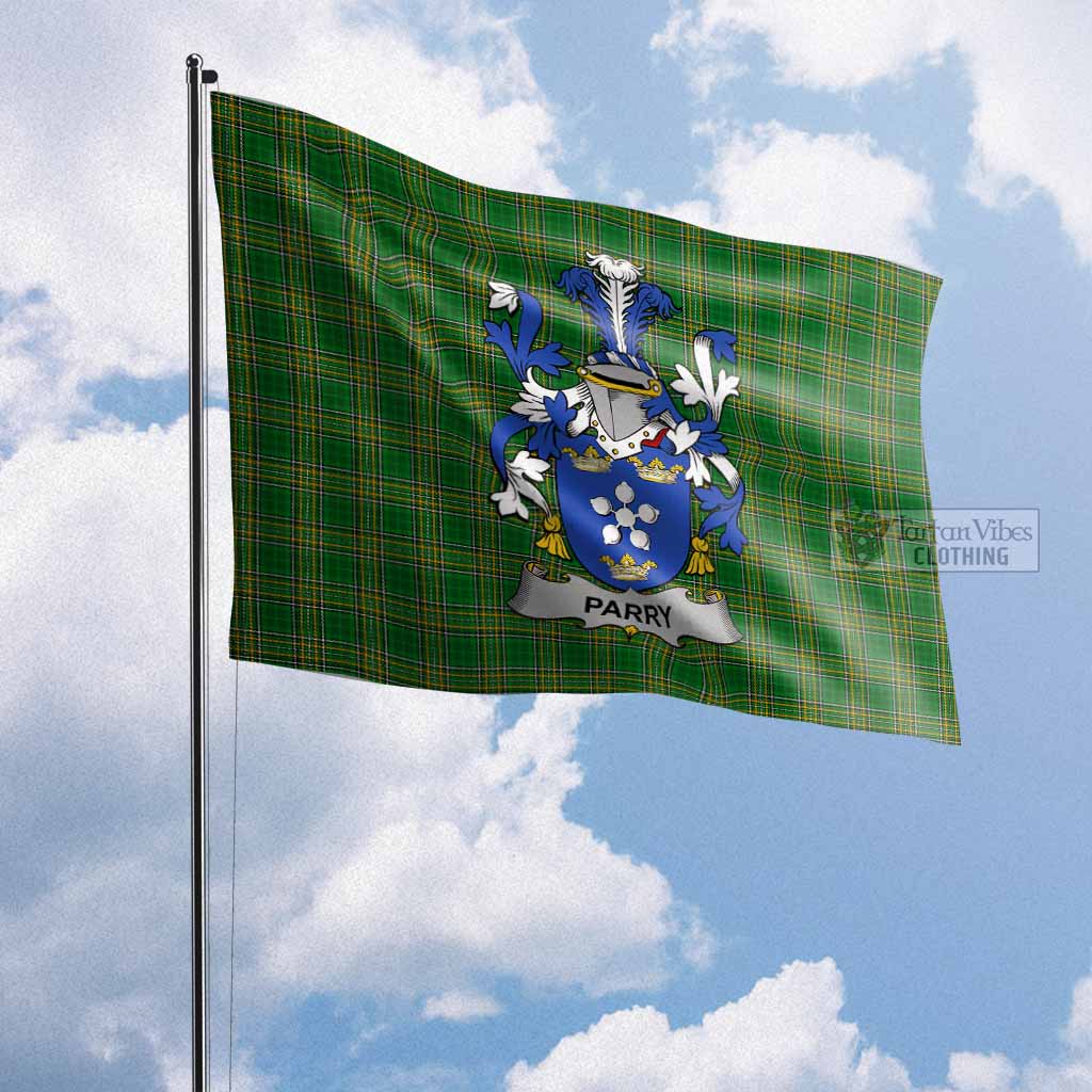 Tartan Vibes Clothing Parry Irish Clan Flag with Coat of Arms