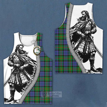 Paterson Tartan Clan Crest Men's Tank Top with Highlander Warrior Celtic Style