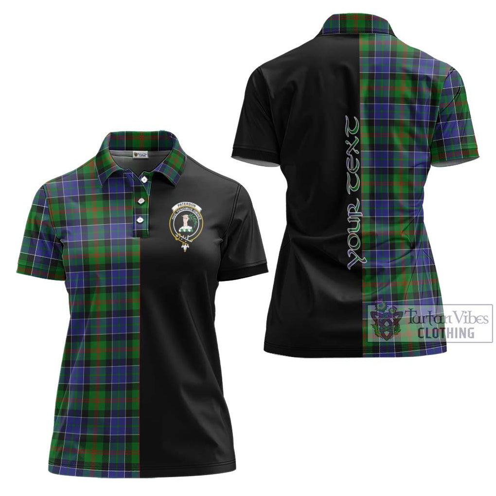 Paterson Tartan Women's Polo Shirt with Family Crest and Half Of Me Style Women - Tartanvibesclothing Shop