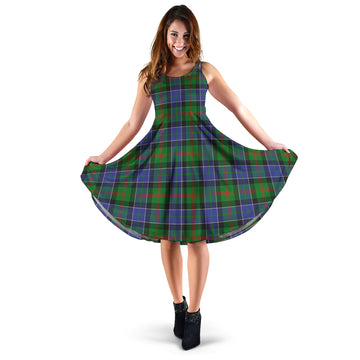 Paterson Tartan Sleeveless Midi Womens Dress