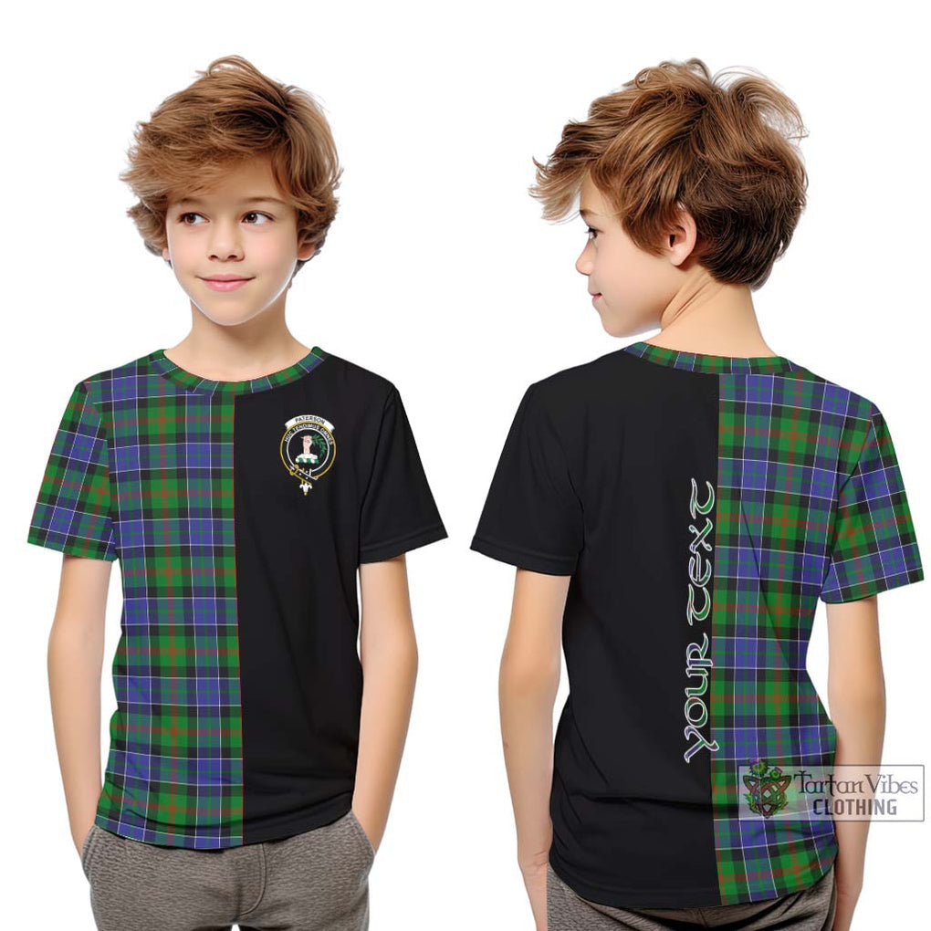 Paterson Tartan Kid T-Shirt with Family Crest and Half Of Me Style Youth XL Size14 - Tartanvibesclothing Shop