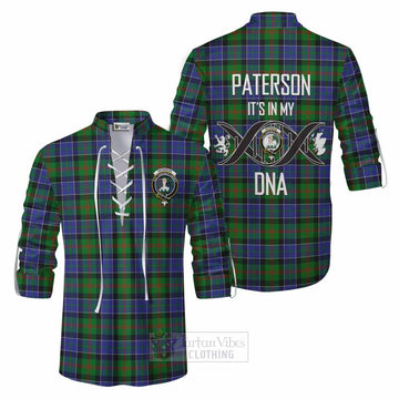 Paterson Tartan Ghillie Kilt Shirt with Family Crest DNA In Me Style