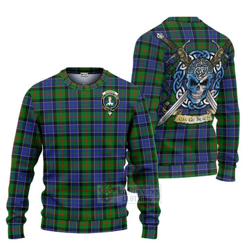 Paterson Tartan Ugly Sweater with Family Crest Celtic Skull Style