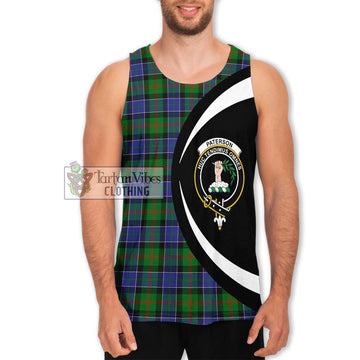 Paterson Tartan Men's Tank Top with Family Crest Circle Style