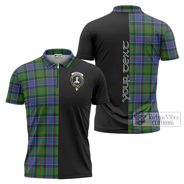 Paterson Tartan Zipper Polo Shirt with Family Crest and Half Of Me Style