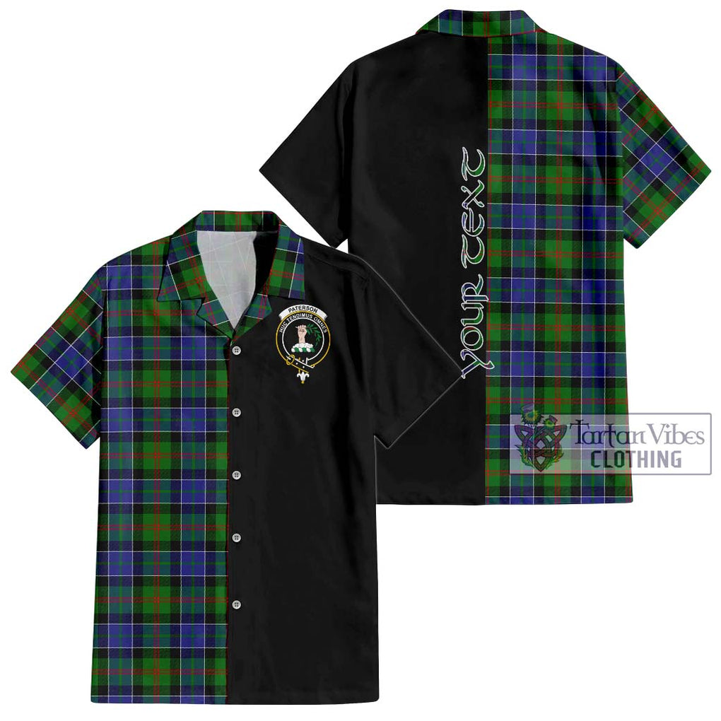 Paterson Tartan Short Sleeve Button Shirt with Family Crest and Half Of Me Style Kid - Tartanvibesclothing Shop