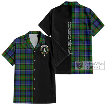 Paterson Tartan Short Sleeve Button Shirt with Family Crest and Half Of Me Style