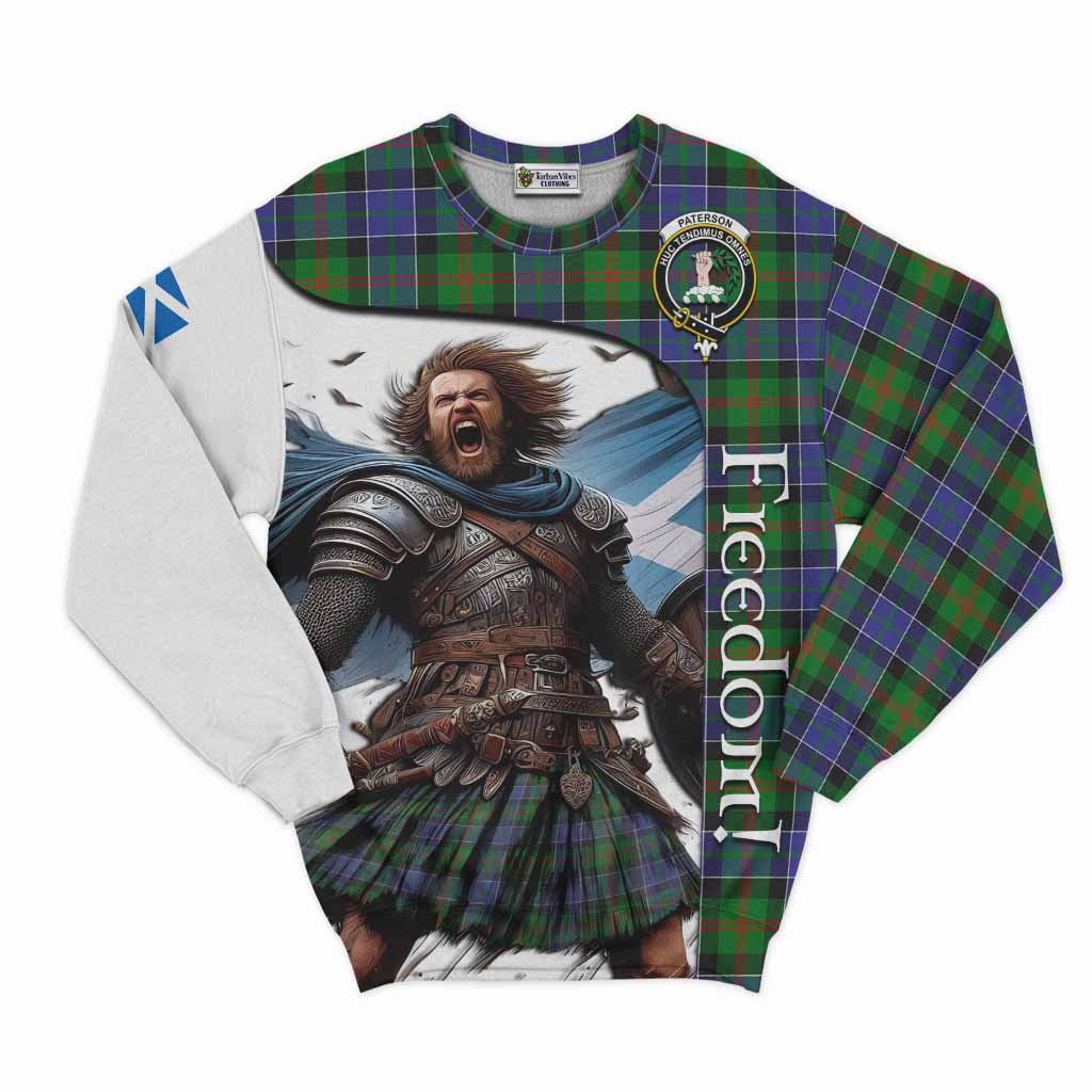 Tartan Vibes Clothing Paterson Crest Tartan Sweatshirt Inspired by the Freedom of Scottish Warrior