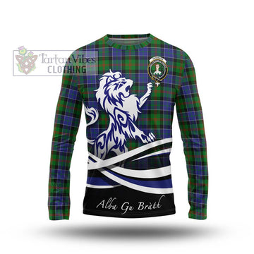 Paterson Tartan Long Sleeve T-Shirt with Alba Gu Brath Regal Lion Emblem