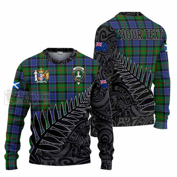 Paterson Crest Tartan Knitted Sweater with New Zealand Silver Fern Half Style