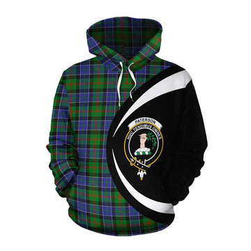 Paterson Tartan Cotton Hoodie with Family Crest Circle Style