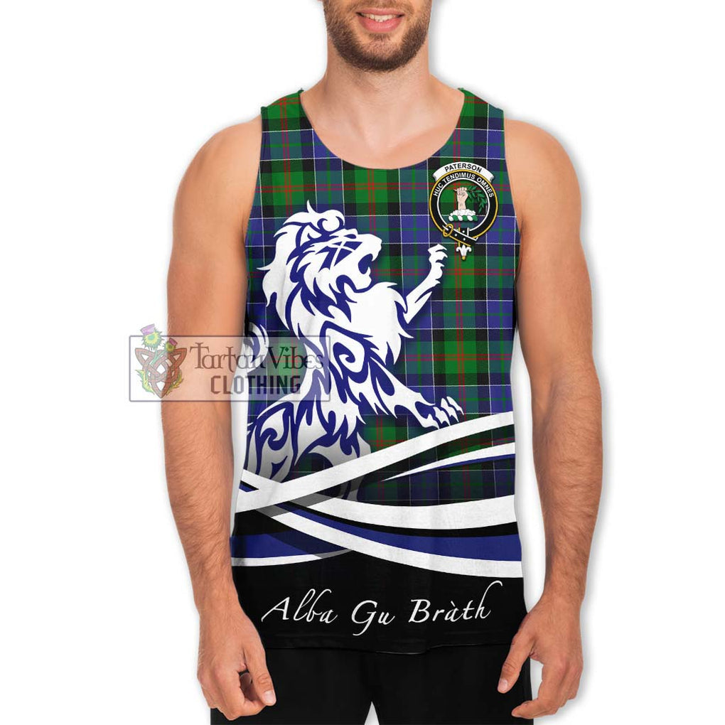 Paterson Tartan Men's Tank Top with Alba Gu Brath Regal Lion Emblem Men - Tartan Vibes Clothing