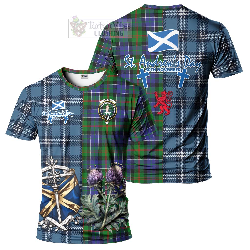 Tartan Vibes Clothing Paterson Tartan T-Shirt Happy St. Andrew's Day Half Tartan Style