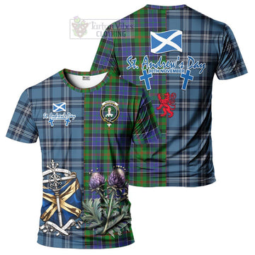 Paterson Tartan T-Shirt Happy St. Andrew's Day Half Tartan Style