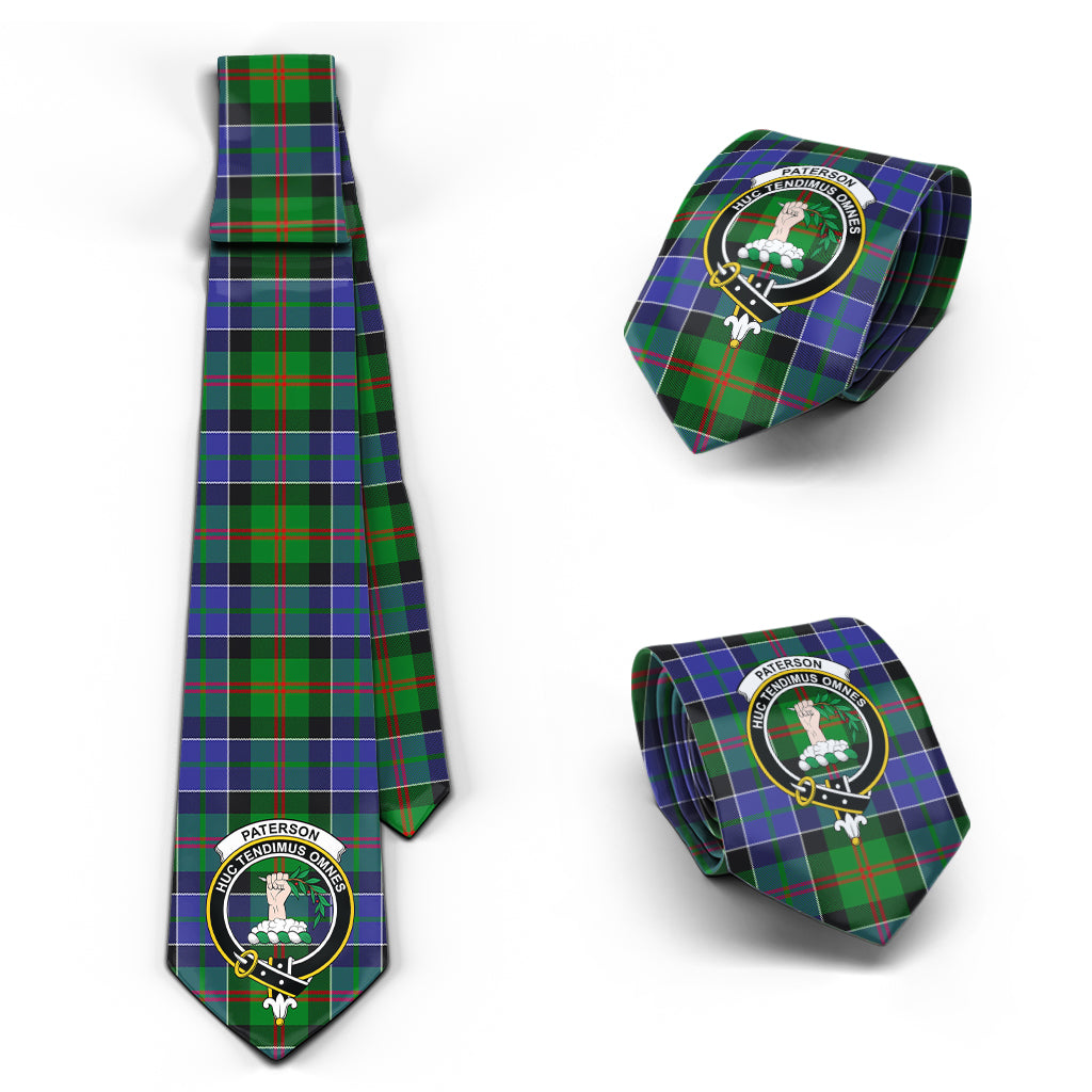 Paterson Tartan Classic Necktie with Family Crest Necktie One Size - Tartan Vibes Clothing