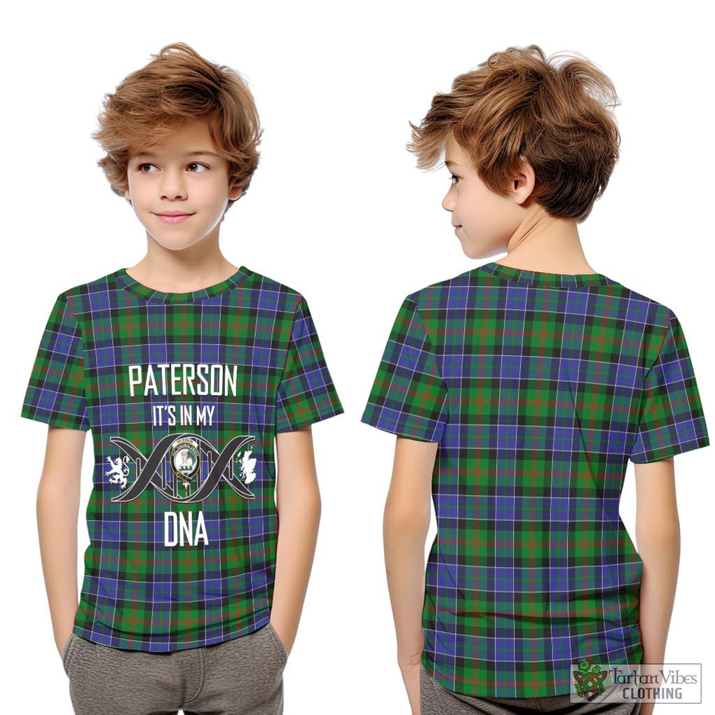 Paterson Tartan Kid T-Shirt with Family Crest DNA In Me Style Youth XL Size14 - Tartanvibesclothing Shop