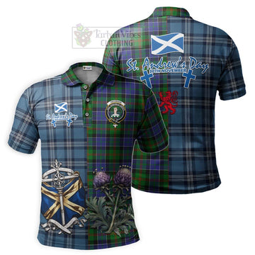 Paterson Tartan Polo Shirt Happy St. Andrew's Day Half Tartan Style