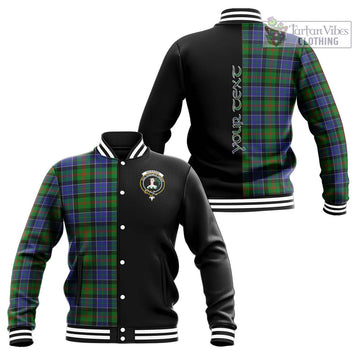 Paterson Tartan Baseball Jacket with Family Crest and Half Of Me Style