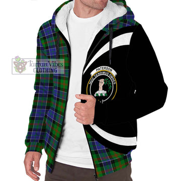 Paterson Tartan Sherpa Hoodie with Family Crest Circle Style