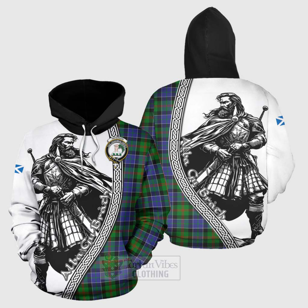 Paterson Tartan Clan Crest Hoodie with Highlander Warrior Celtic Style Zip Hoodie - Tartan Vibes Clothing