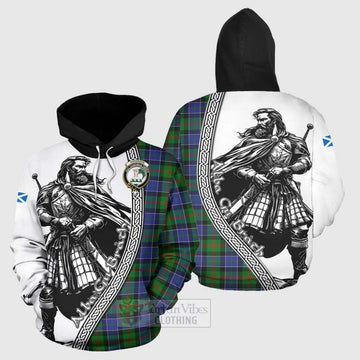 Paterson Tartan Clan Crest Hoodie with Highlander Warrior Celtic Style