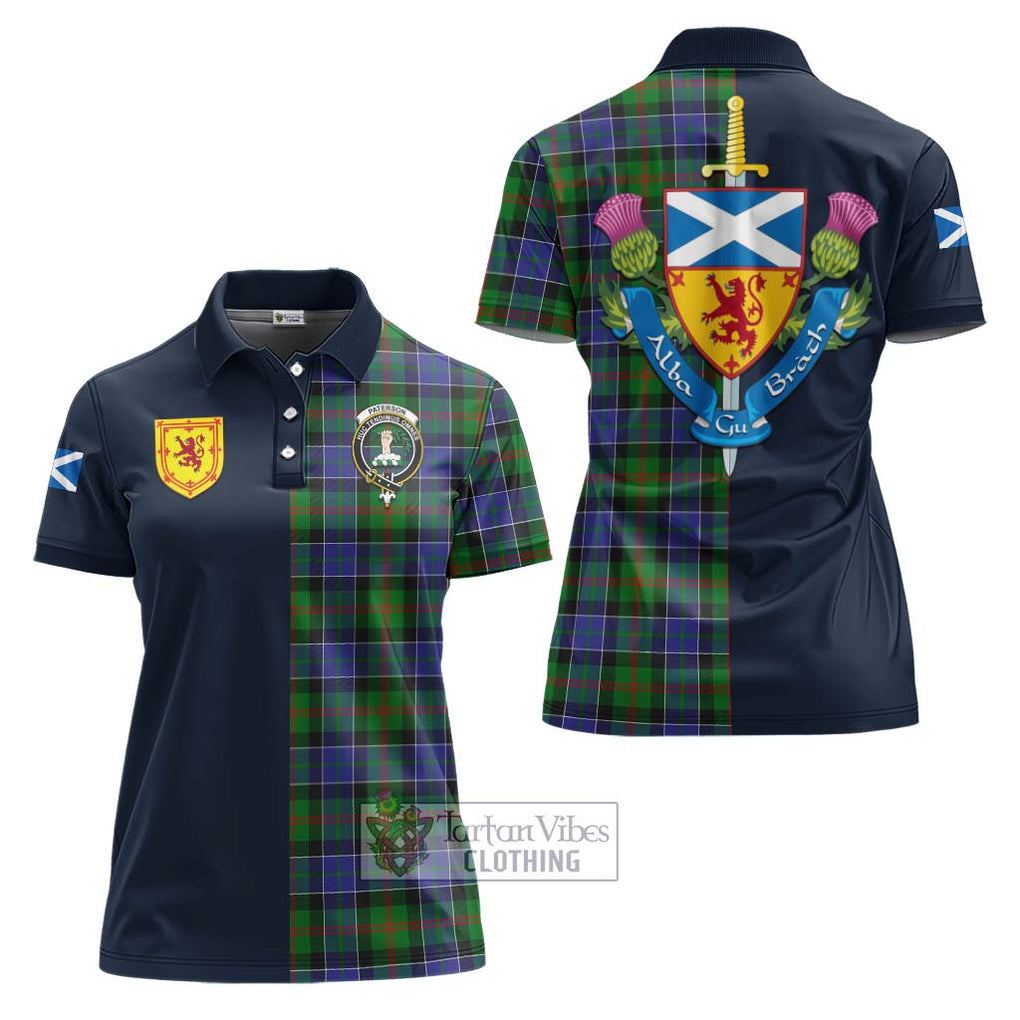 Tartan Vibes Clothing Paterson Tartan Women's Polo Shirt with Scottish Lion Royal Arm Half Style