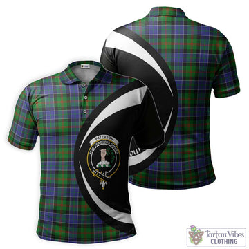 Paterson Tartan Men's Polo Shirt with Family Crest Circle Style