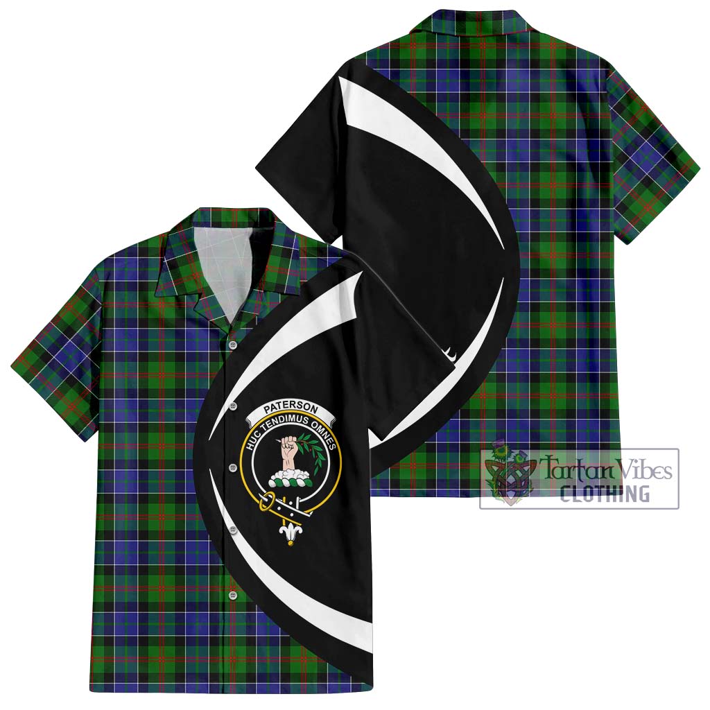 Paterson Tartan Short Sleeve Button Up with Family Crest Circle Style Kid - Tartan Vibes Clothing