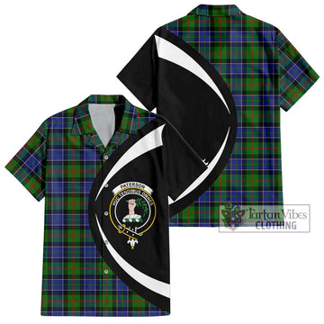 Paterson Tartan Short Sleeve Button Up with Family Crest Circle Style