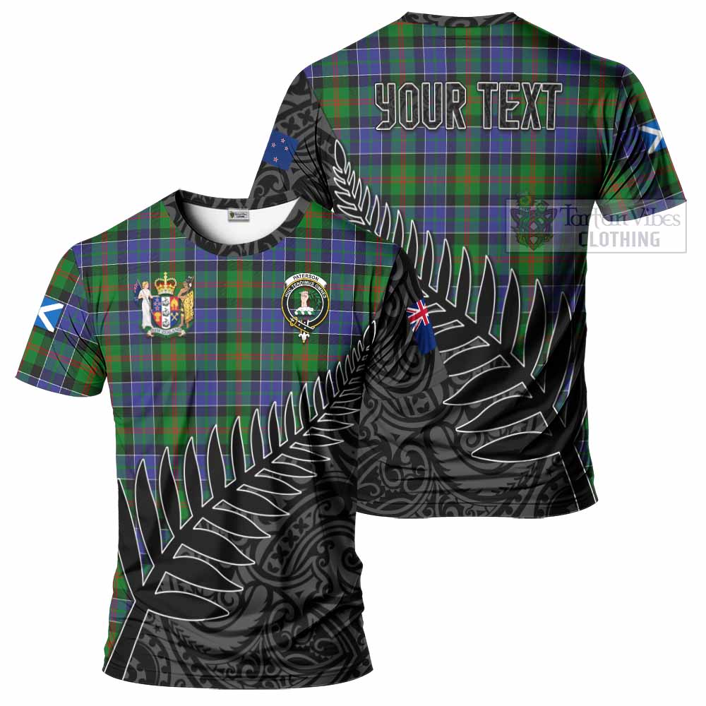 Tartan Vibes Clothing Paterson Crest Tartan T-Shirt with New Zealand Silver Fern Half Style