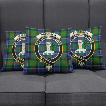 Paterson Tartan Pillow Cover with Family Crest