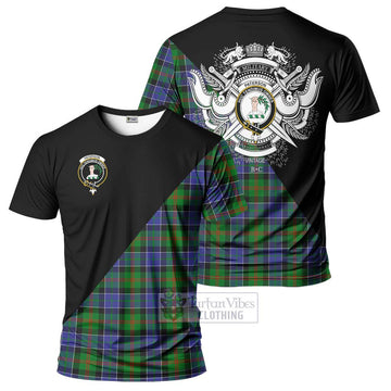 Paterson Tartan T-Shirt with Family Crest and Military Logo Style