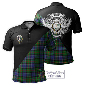 Paterson Tartan Polo Shirt with Family Crest and Military Logo Style