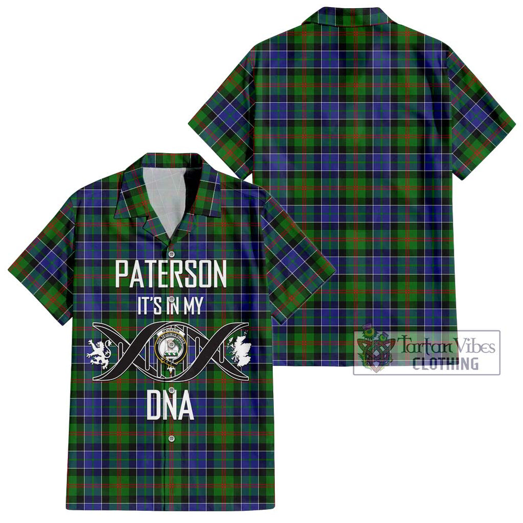 Paterson Tartan Short Sleeve Button Shirt with Family Crest DNA In Me Style Kid - Tartanvibesclothing Shop