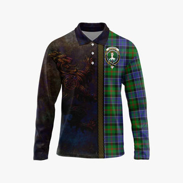 Paterson Tartan Family Crest Long Sleeve Polo Shirt Alba Gu Brath Be Brave Lion Ancient Style Unisex - Tartan Vibes Clothing