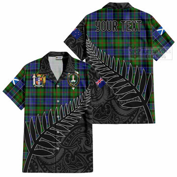 Paterson Crest Tartan Short Sleeve Button Shirt with New Zealand Silver Fern Half Style